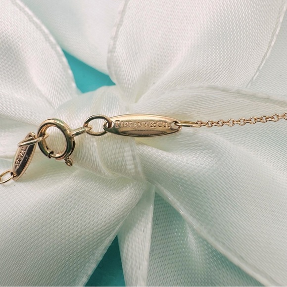 Tiffany & Co. 11 mm 18K Rose Gold Open Heart Necklace 16” with Packaging - Picture 7 of 10